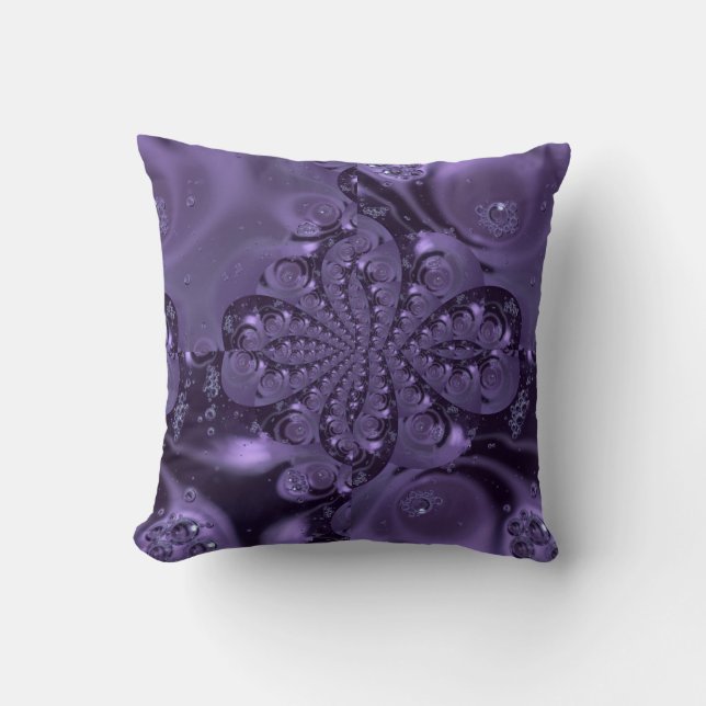 Elegant Royal Lila Liquid Sparkle Kissen (Vorderseite)