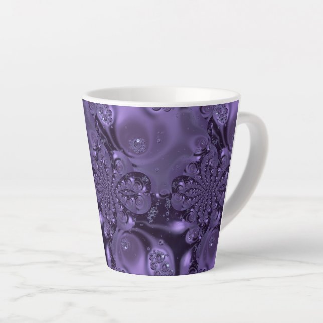 Elegant Royal Lila Liquid Sparkle Milchtasse (Rechte Ecke)