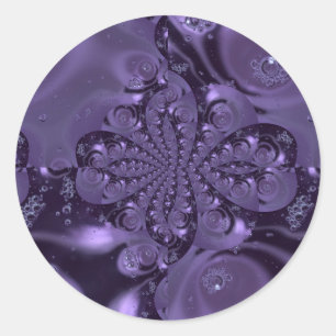 Elegant Royal Lila Liquid Sparkle Runder Aufkleber