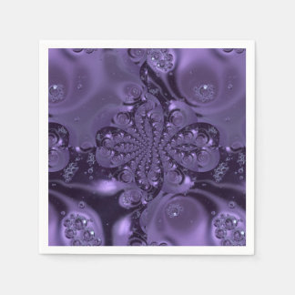 Elegant Royal Lila Liquid Sparkle Serviette