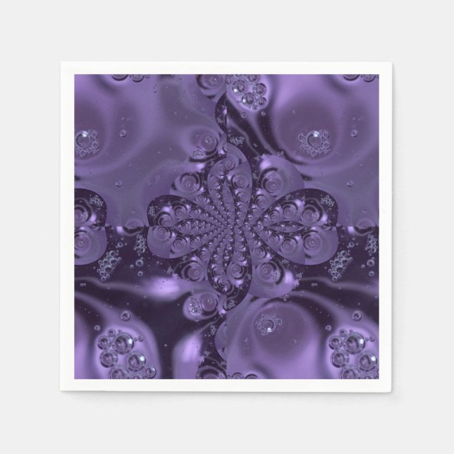 Elegant Royal Lila Liquid Sparkle Serviette (Vorderseite)
