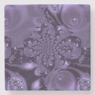 Elegant Royal Lila Liquid Sparkle Steinuntersetzer