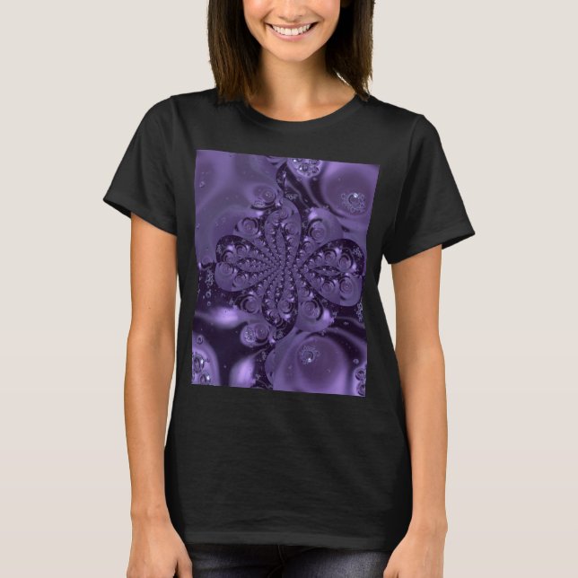 Elegant Royal Lila Liquid Sparkle T-Shirt (Vorderseite)