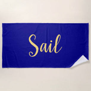 Elegant Royal Navy Extravaganter "Sail"-Script-Tex Strandtuch