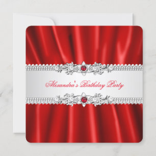 Elegant Royal Rot Perl Diamant Party Einladung