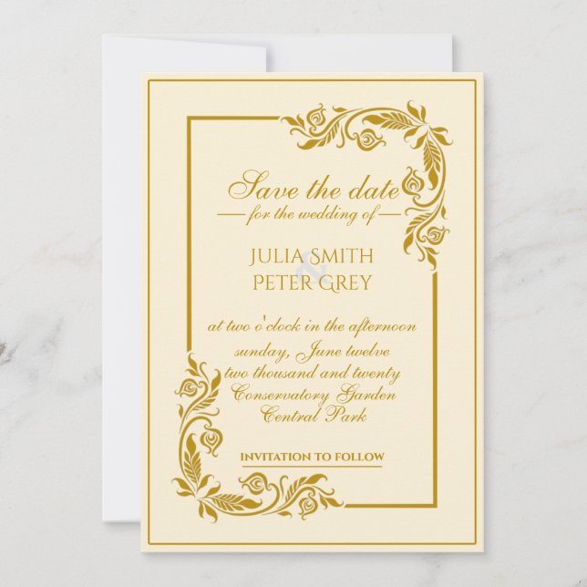Elegant Royal Save the Date Einladung (Vorderseite)
