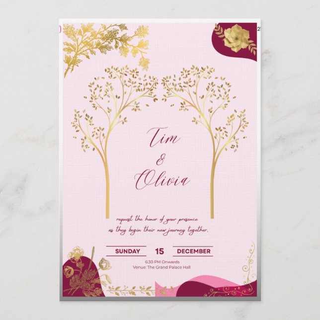 Elegant royal wedding invitation einladung (Vorderseite)