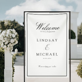 Elegant Royal White & Black Wedding Banner
