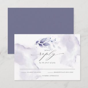 Elégant RSVP aquarelle violet de feuillage