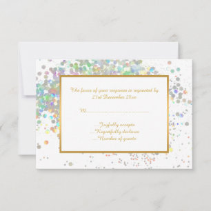 ÉLÉGANT RSVP HOLOGRAPHIQUE PASTEL BLANC SUR MESURE
