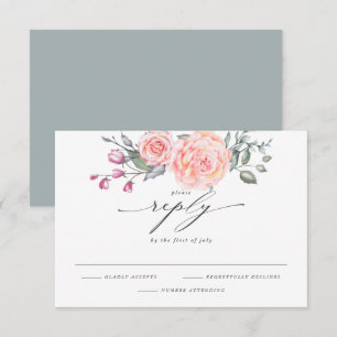 Elégant RSVP Rustic Watercolor Roses de chalet