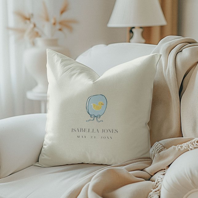 Elegant Rubber Ducky Ribbon Baby Kissen (Elegant Rubber Ducky Ribbon Baby Throw Pillow)