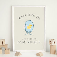 Elegant Rubber Ducky Ribbon Babydusche