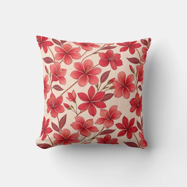 Elegant Ruby Bloom  Kissen (Vorderseite)