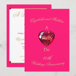 Elegant Ruby Do 40. Hochzeitstag Einladung