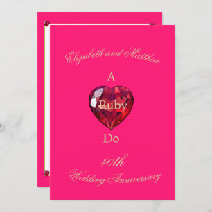 Elegant Ruby Do 40. Hochzeitstag Einladung