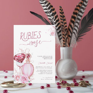 Elégant Ruby et Rose de douche nuptiale Invitation