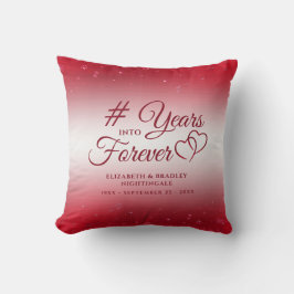 Elegant Ruby Jubiläum Hört JAHRE INTO FOREVER Kissen