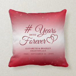 Elegant Ruby Jubiläum Hört JAHRE INTO FOREVER Kissen