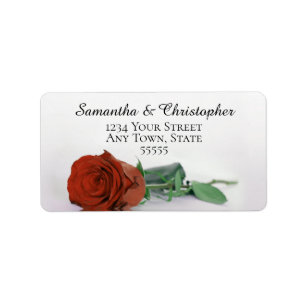 Elegant Rust Orange Rose Wedding Address Adressaufkleber