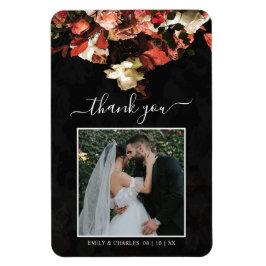 Elegant Rustic Autumn Flowers Wedding Thank You Magnet