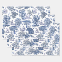 Elegant Rustic Blue Country Toile