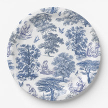 Elegant Rustic Blue Country Toile