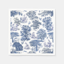 Elegant Rustic Blue Country Toile