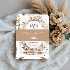 Elegant Rustic Boho Wedding Invitation Belly Band