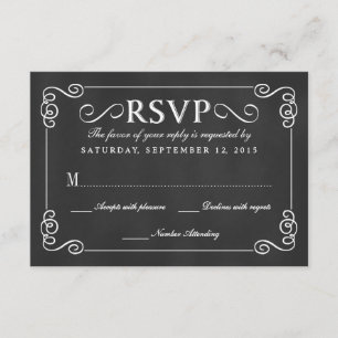 Elégant Rustic Chalkboard Wedding RSVP