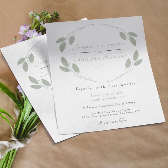 Elegant Rustic Eucalyptus Wedding Einladungen Flyer (Von Creator hochgeladen)
