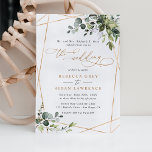 Elegant Rustic Eukalyptus Greenerity Gold Wedding Einladung<br><div class="desc">Diese elegante Kollektion bietet gemischte Aquarellfarben-Blätter,  gepaart mit einem klassischen Serif & feinen Sans-Schriftart in Schwarz,  mit einem Monogramm auf der Rückseite. Matching-Elemente verfügbar.</div>