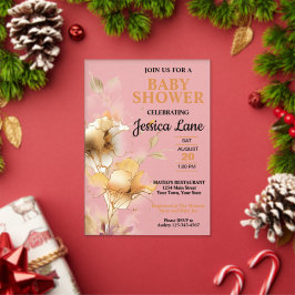 Elegant Rustic Floral Baby Shower Acryleinladungen