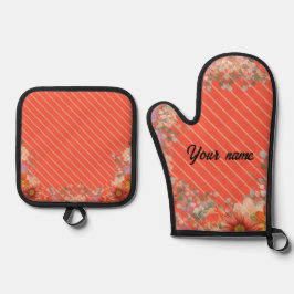 Elegant rustic floral kitchen ofenhandschuh & Topflappen-Set