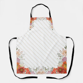 Elegant rustic floral kitchen schürze