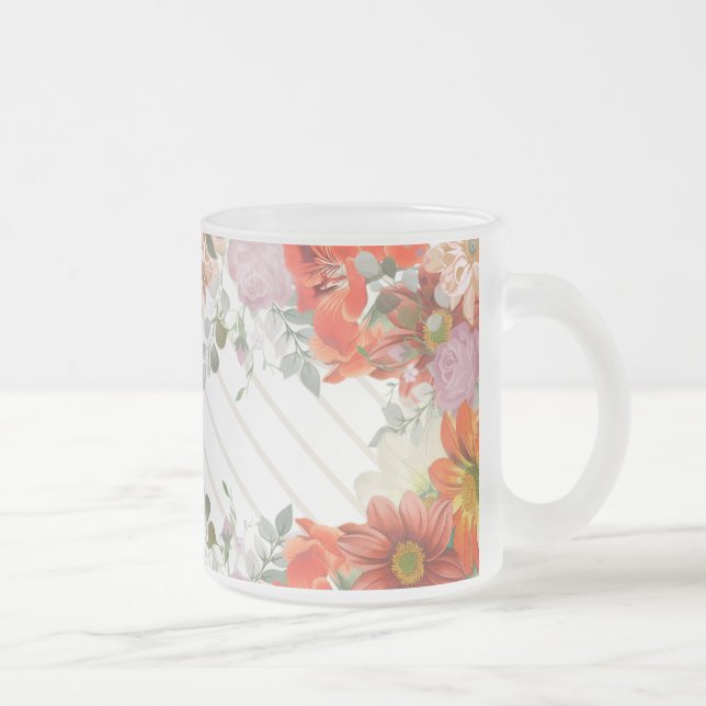Elegant rustic floral  mattglastasse (Rechts)