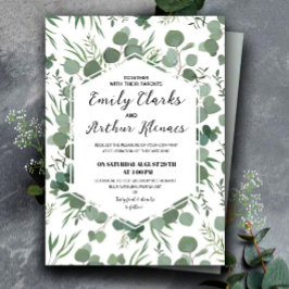 Elegant Rustic Forest Boho Wedding Invitation Einladung