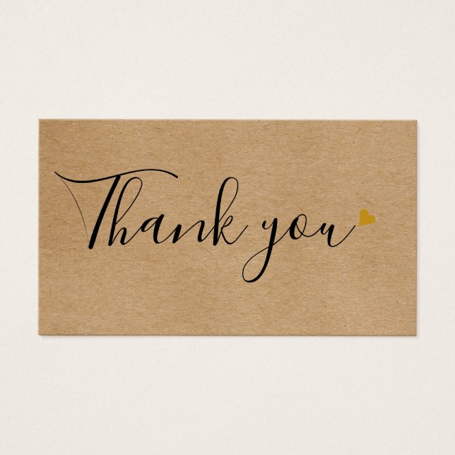 Élégant Rustic Gold Heart Script certificat cadeau (Devant)