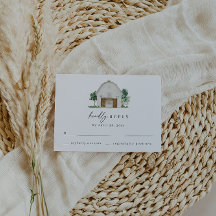 Elégant Rustic Grange Mariage Carte RSVP