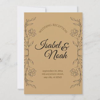 Elegant Rustic Kraft Floral Wedding Invitation Einladung