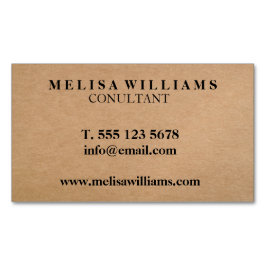 Elegant Rustic Kraft Magnetische Visitenkarte