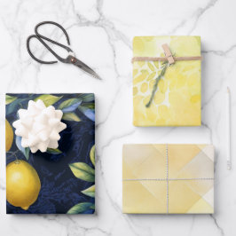 Elegant Rustic Lemon Geschenkpapier Set