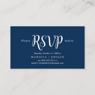 Elegant Rustic Navy Blau, Party UAWG, reagieren Begleitkarte