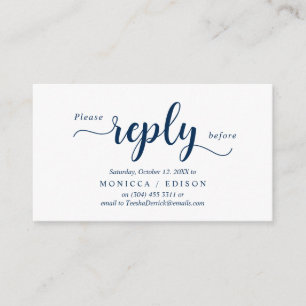 Elegant Rustic Navy Blau, Party UAWG, reagieren Begleitkarte