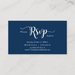 Elegant Rustic Navy Blau, Party UAWG, reagieren Begleitkarte