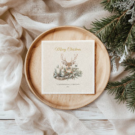 Elegant Rustic Noël Christmas Napkins - Moderne Serviette
