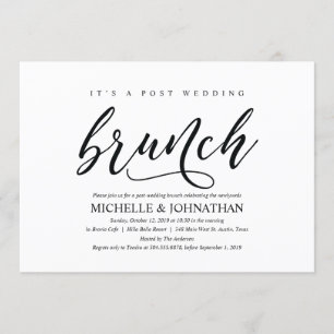 Elégant Rustic Post Mariage Brunch Invitation Card