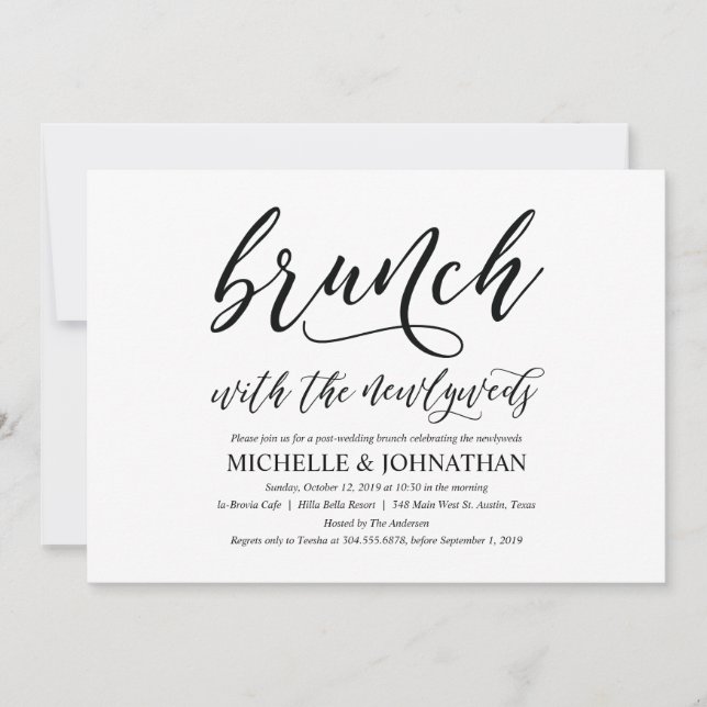 Elégant Rustic Post Mariage Brunch Invitation Card (Devant)