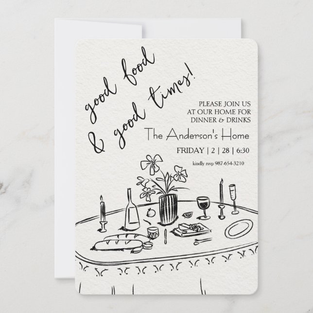 Elegant Rustic Thanksgiving Dinner Einladung (Vorderseite)