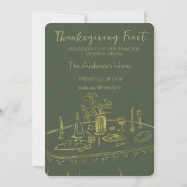 Elegant Rustic Thanksgiving Dinner Einladung